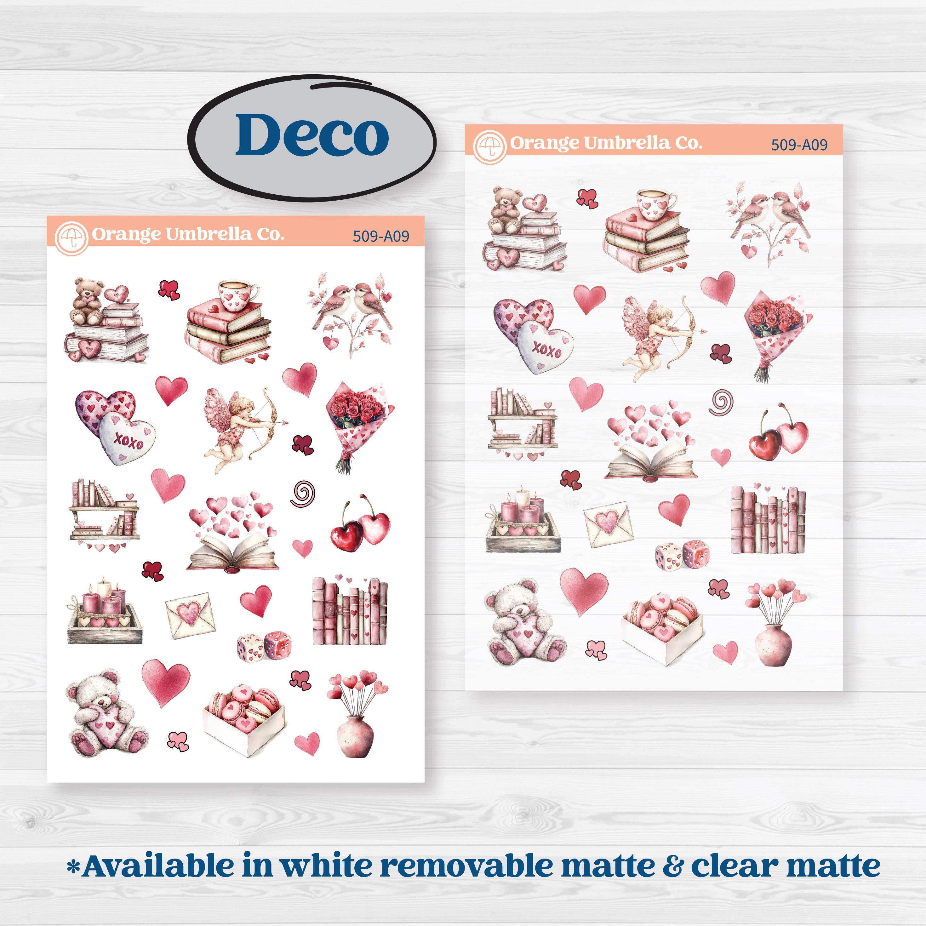 Valentine Book Kit | Weekly Sticker Kit for Vertical Planners like Erin Condren | Romance | KIT-509-A
