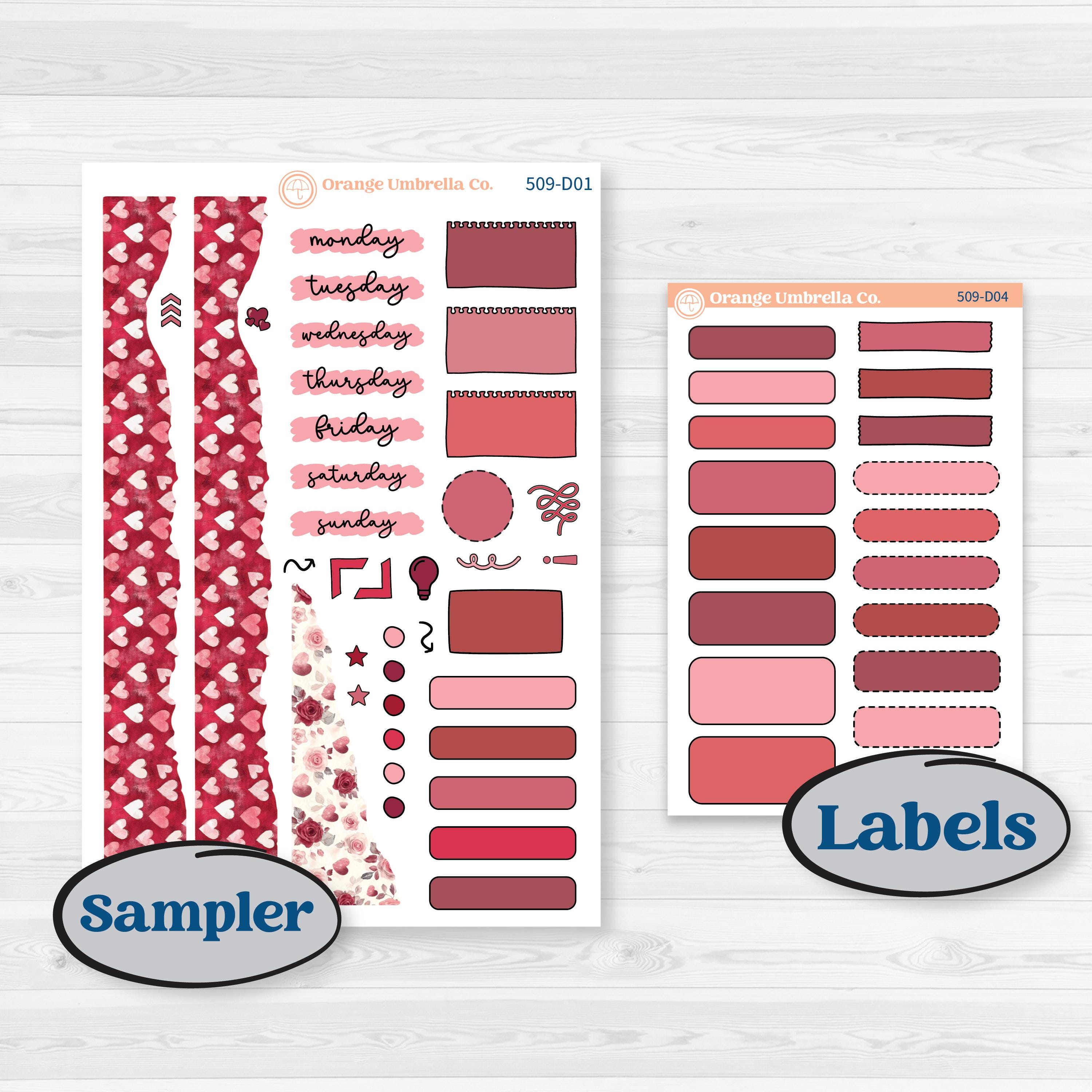 Valentine Book Kit | Journaling or Scrapbooking Kit | Creative Junk Journal Planner Stickers | Romance | KIT-509-D