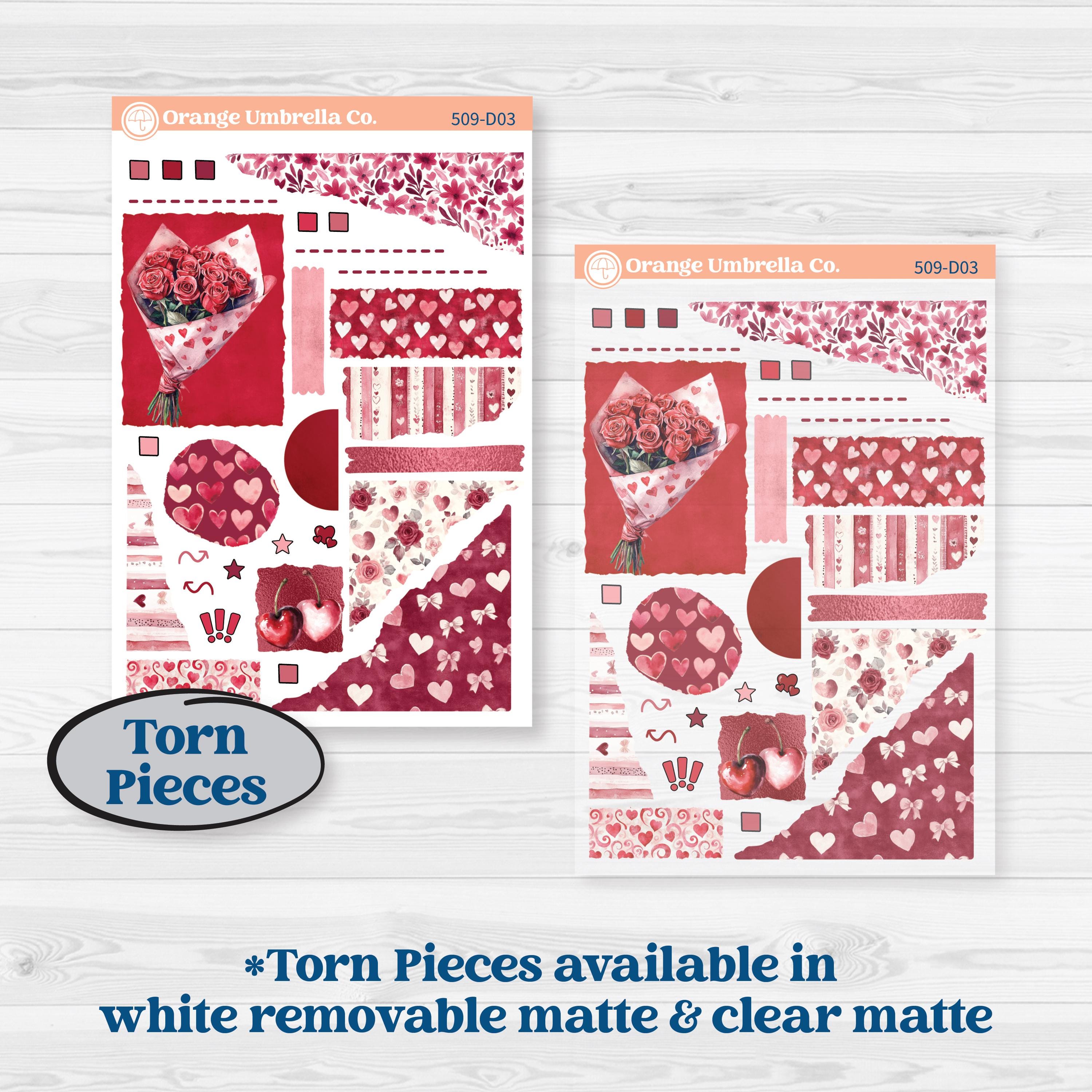 Valentine Book Kit | Journaling or Scrapbooking Kit | Creative Junk Journal Planner Stickers | Romance | KIT-509-D