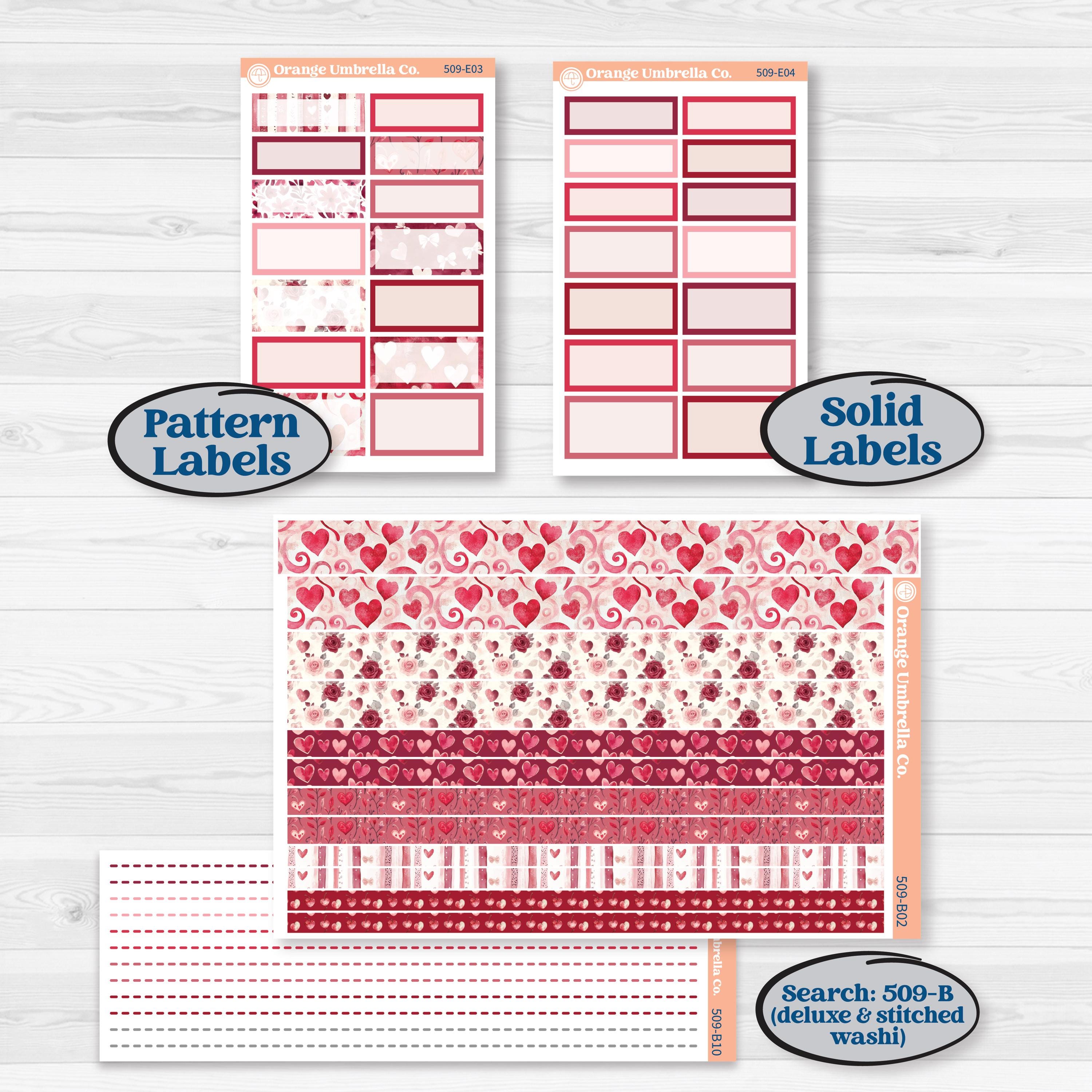 Valentine Book Kit | Hobonichi Cousin Weekly & Daily Planner Kit Stickers | Romance | KIT-509-E
