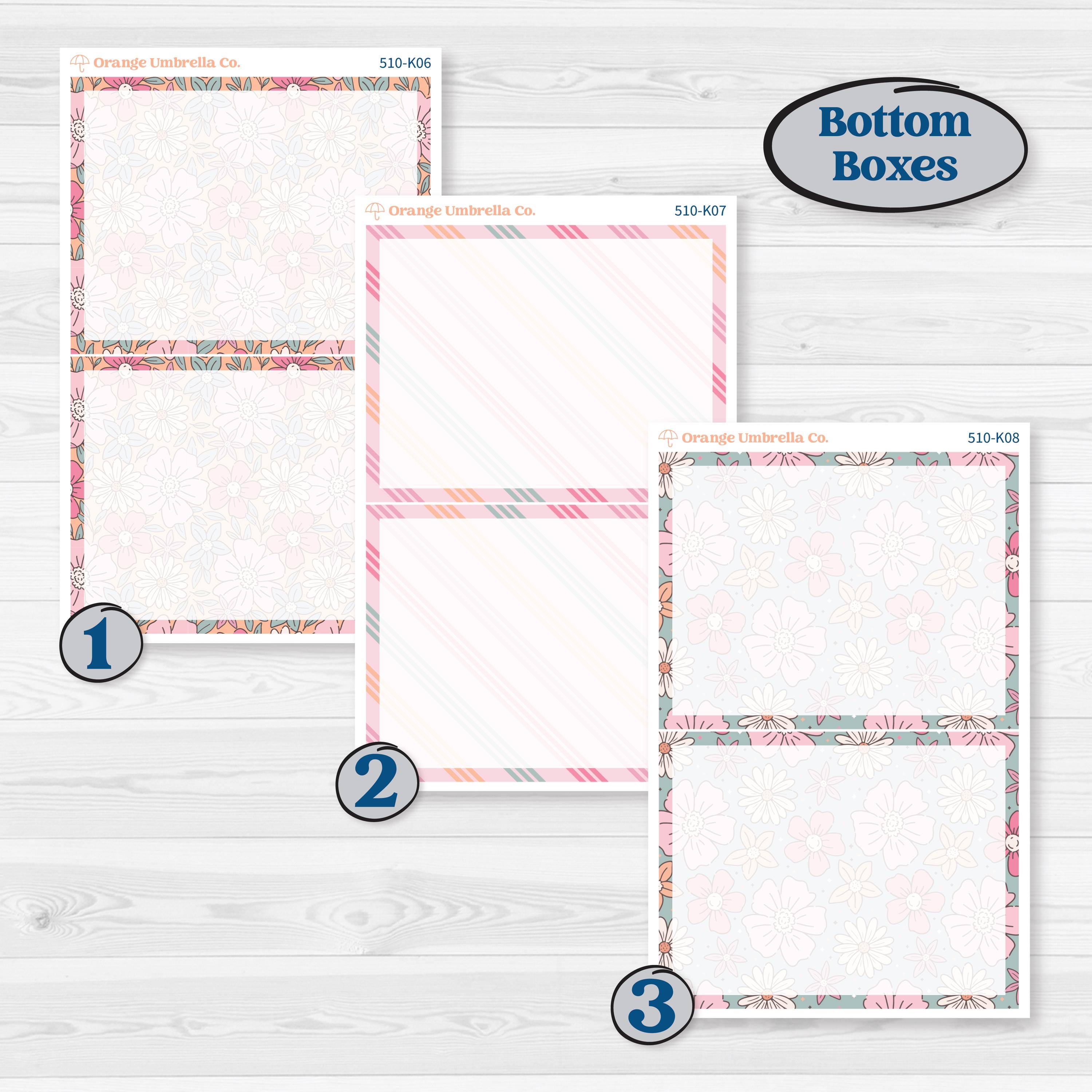 Soft Pink Florals | 7x9 Erin Condren Daily Duo Planner Kit Stickers | I Pick You | KIT-510-K
