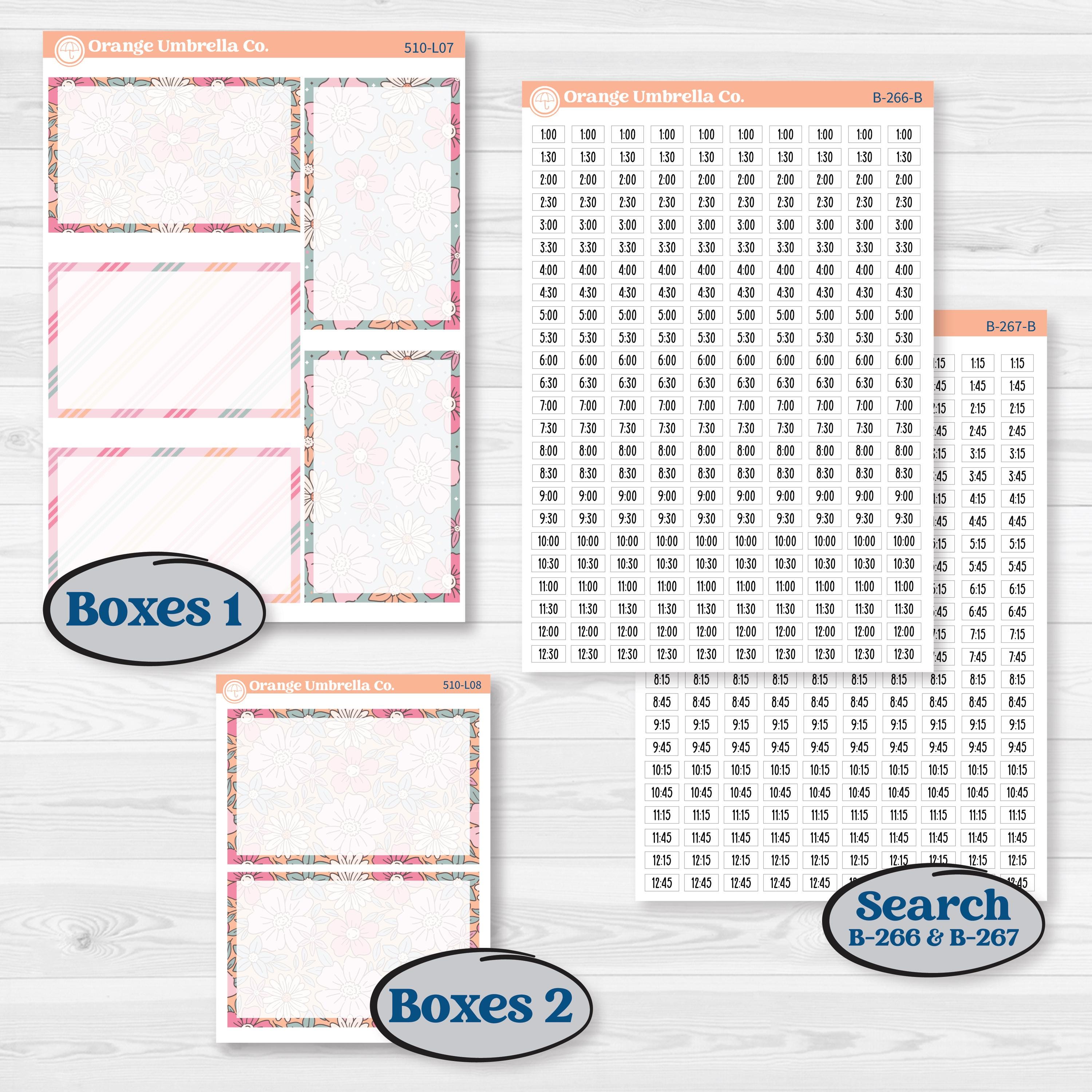 Soft Pink Florals | 7x9 Plum Daily Planner Kit Stickers | I Pick You | KIT-510-L