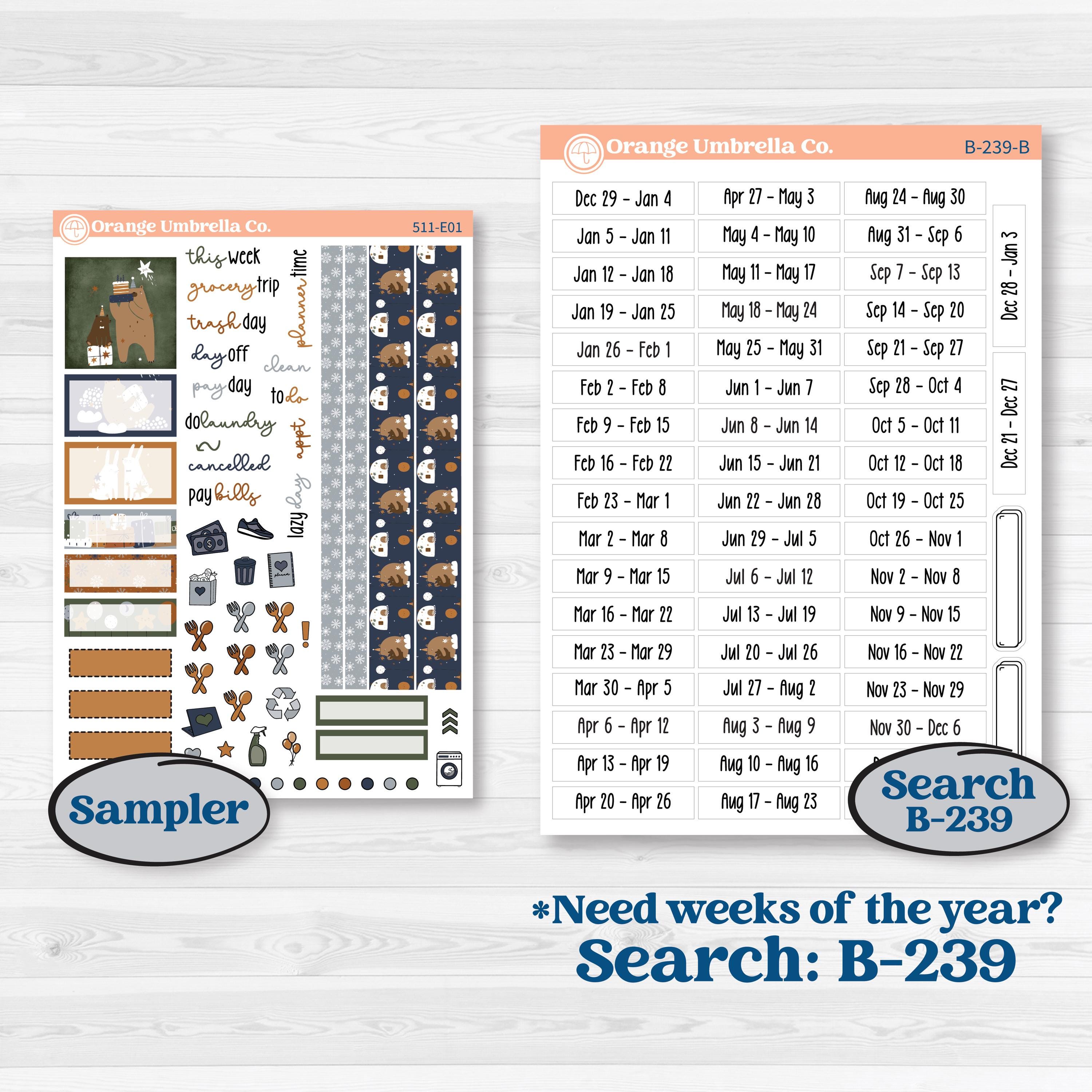 Woodland Birthday Celebration Stickers | Hobonichi Cousin Weekly & Daily Planner Kit Stickers | Confetti | KIT-511-E