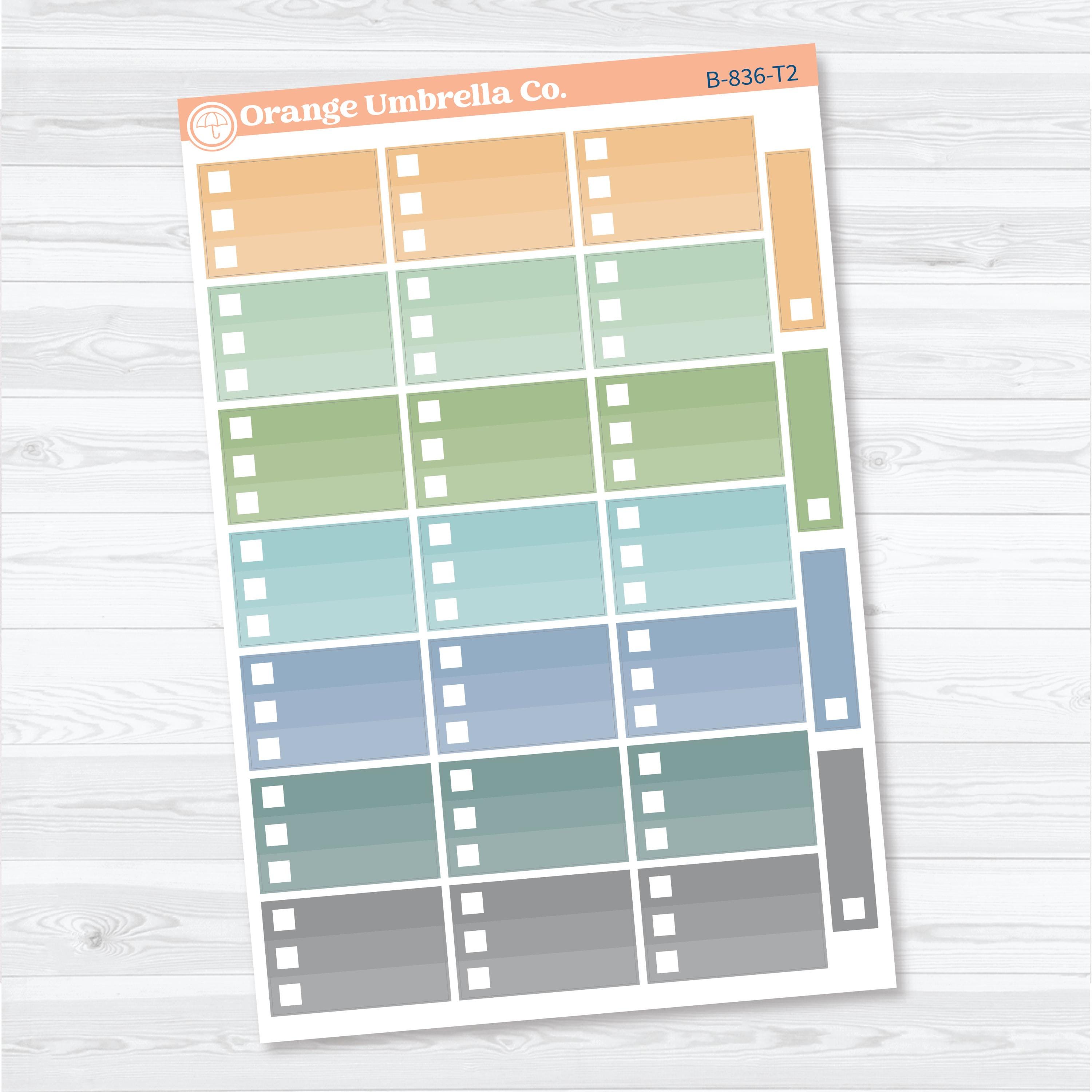 Ombre Checklist Boxes | Planner Stickers | B-836