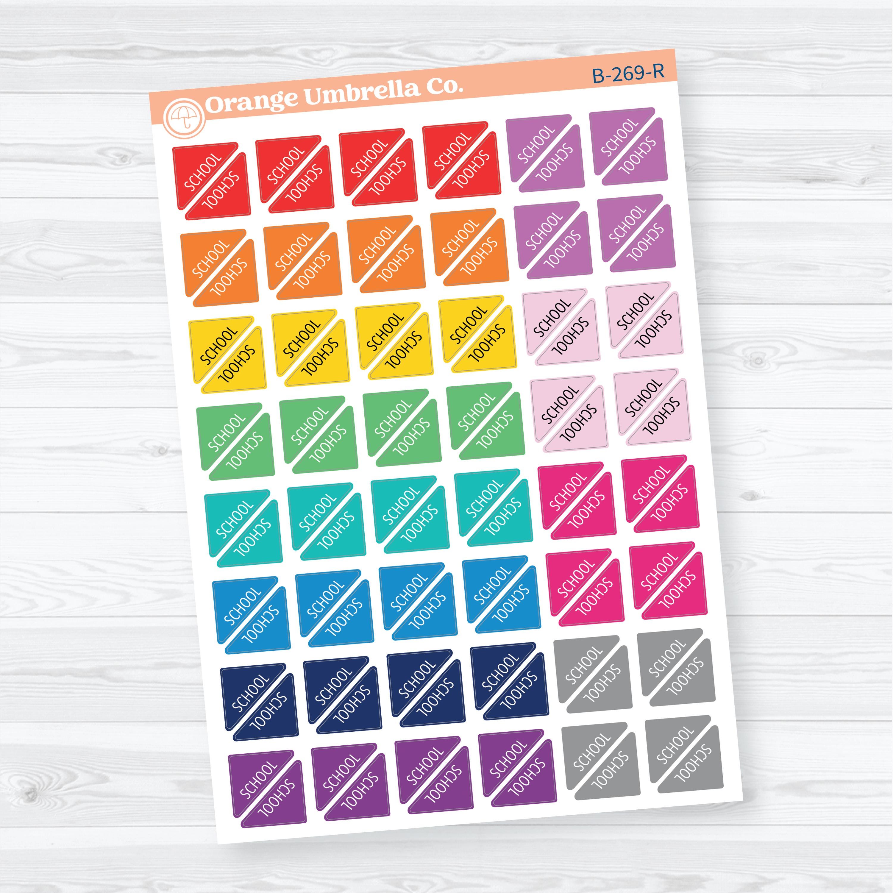 School Mini Corner Flags | Planner Stickers | B-269