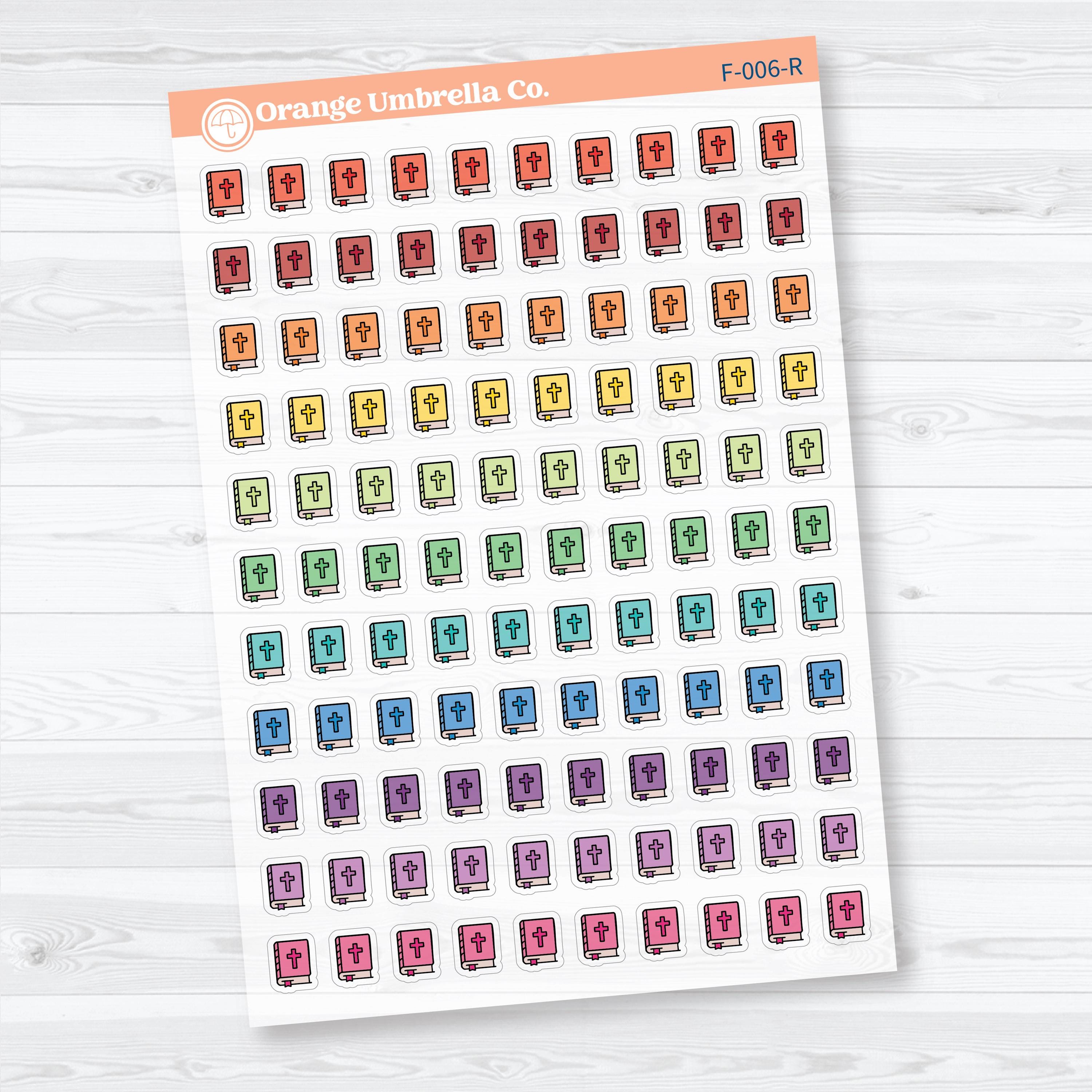 Bible Study & Church Icons | Clear Matte Planner Stickers | F-006-CM