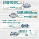 Soft Blue Florals Kit | Weekly Sticker Kit for Vertical Planners like Erin Condren | Blue Flora | KIT-506-A