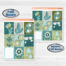 Soft Blue Florals Kit | Weekly Sticker Kit for Vertical Planners like Erin Condren | Blue Flora | KIT-506-A