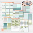 Soft Blue Florals Kit | Weekly Add-On Labels Planner Kit Stickers | Blue Flora | KIT-506-C