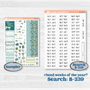 Soft Blue Florals Kit | Hobonichi Cousin Weekly & Daily Planner Kit Stickers | Blue Flora | KIT-506-E