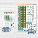 Soft Blue Florals Kit | 7x9 Erin Condren Daily Duo Planner Kit Stickers | Blue Flora | KIT-506-K