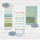 Soft Blue Florals Kit | 7x9 Erin Condren Daily Duo Planner Kit Stickers | Blue Flora | KIT-506-K