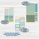 Soft Blue Florals Kit | 7x9 Plum Daily Planner Kit Stickers | Blue Flora | KIT-506-L