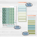 Soft Blue Florals Kit | 7x9 Plum Daily Planner Kit Stickers | Blue Flora | KIT-506-L