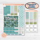 Soft Blue Florals Kit | Hobonichi Weeks Monthly Planner Kit Stickers | Blue Flora | KIT-506-T
