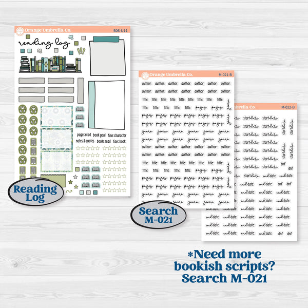 Soft Blue Florals | A5 or 7x9 Create Your Own Monthly or Dashboard Universal | Monthly & Reading Log Sticker Kit | Blue Flora | KIT-506-U