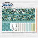 Soft Blue Florals Kit | Laurel Denise Scout Large Planner Kit Stickers | Blue Flora | KIT-506-W