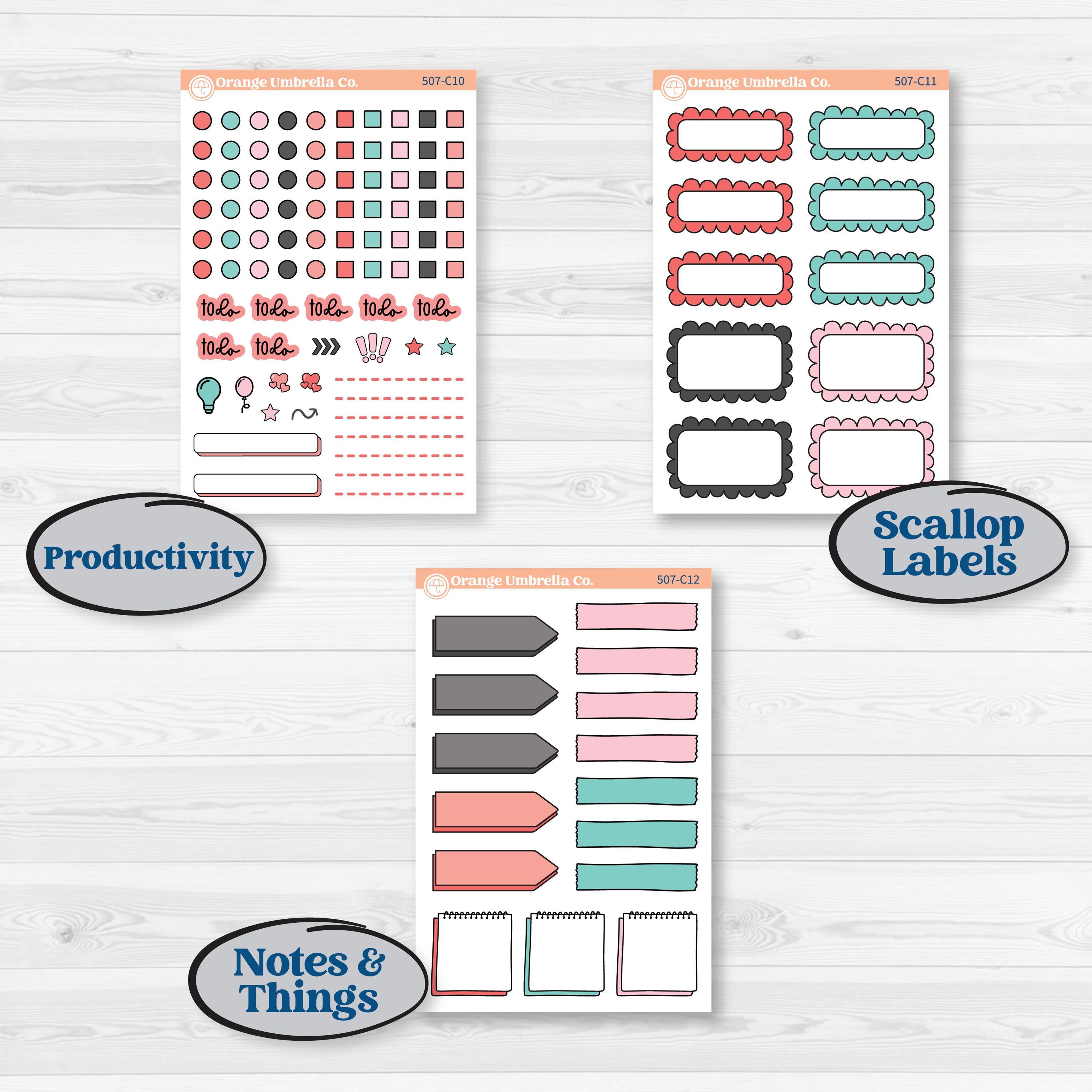 Sweet Valentine Florals | Weekly Add-On Labels Planner Kit Stickers | Call Me Sweetheart | KIT-507-C