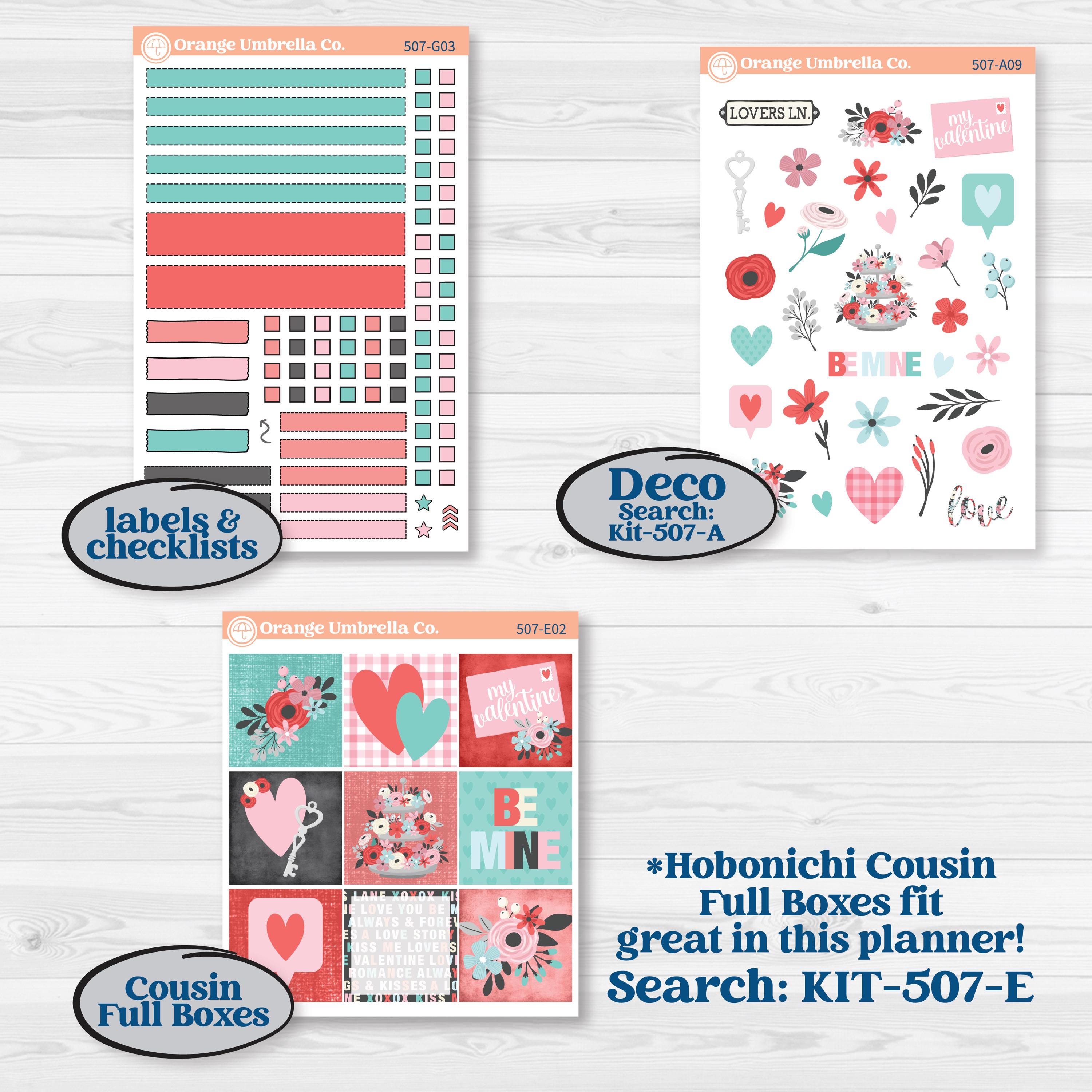 Sweet Valentine Florals | Erin Condren Weekly Dashboard Planner Kit Stickers | Call Me Sweetheart | KIT-507-G