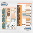 Coffee & Florals Sticker Kit | Weekly Sticker Kit for Vertical Planners like Erin Condren | Mocha | KIT-508-A