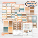 Coffee & Florals Sticker Kit | Weekly Add-On Labels Planner Kit Stickers | Mocha | KIT-508-C