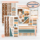 Coffee & Florals Sticker Kit | Journaling or Scrapbooking Kit | Creative Junk Journal Planner Stickers | Mocha | KIT-508-D