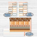 Coffee & Florals Sticker Kit | Hobonichi Cousin Weekly or Daily Planner Kit Stickers | Mocha | KIT-508-E