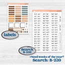 Coffee & Florals Sticker Kit | Hobonichi Weeks Weekly Planner Kit Stickers | Mocha | KIT-508-F