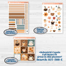 Coffee & Florals Sticker Kit | Erin Condren Weekly Dashboard Planner Kit Stickers | Mocha | KIT-508-G