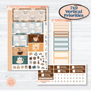 Coffee & Florals Sticker Kit | Plum Vertical Priorities 7x9 Planner Kit Stickers | Mocha | KIT-508-H
