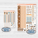 Coffee & Florals Sticker Kit | 7x9 Erin Condren Daily Duo Planner Kit Stickers | Mocha | KIT-508-K
