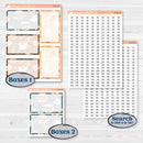 Coffee & Florals Sticker Kit | 7x9 Plum Daily Planner Kit Stickers | Mocha | KIT-508-L