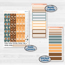 Coffee & Florals Sticker Kit | 7x9 Plum Daily Planner Kit Stickers | Mocha | KIT-508-L