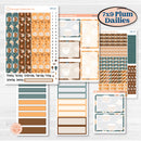 Coffee & Florals Sticker Kit | 7x9 Plum Daily Planner Kit Stickers | Mocha | KIT-508-L