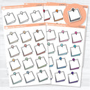 Large push pin doodle label planner stickers on a white matte stick