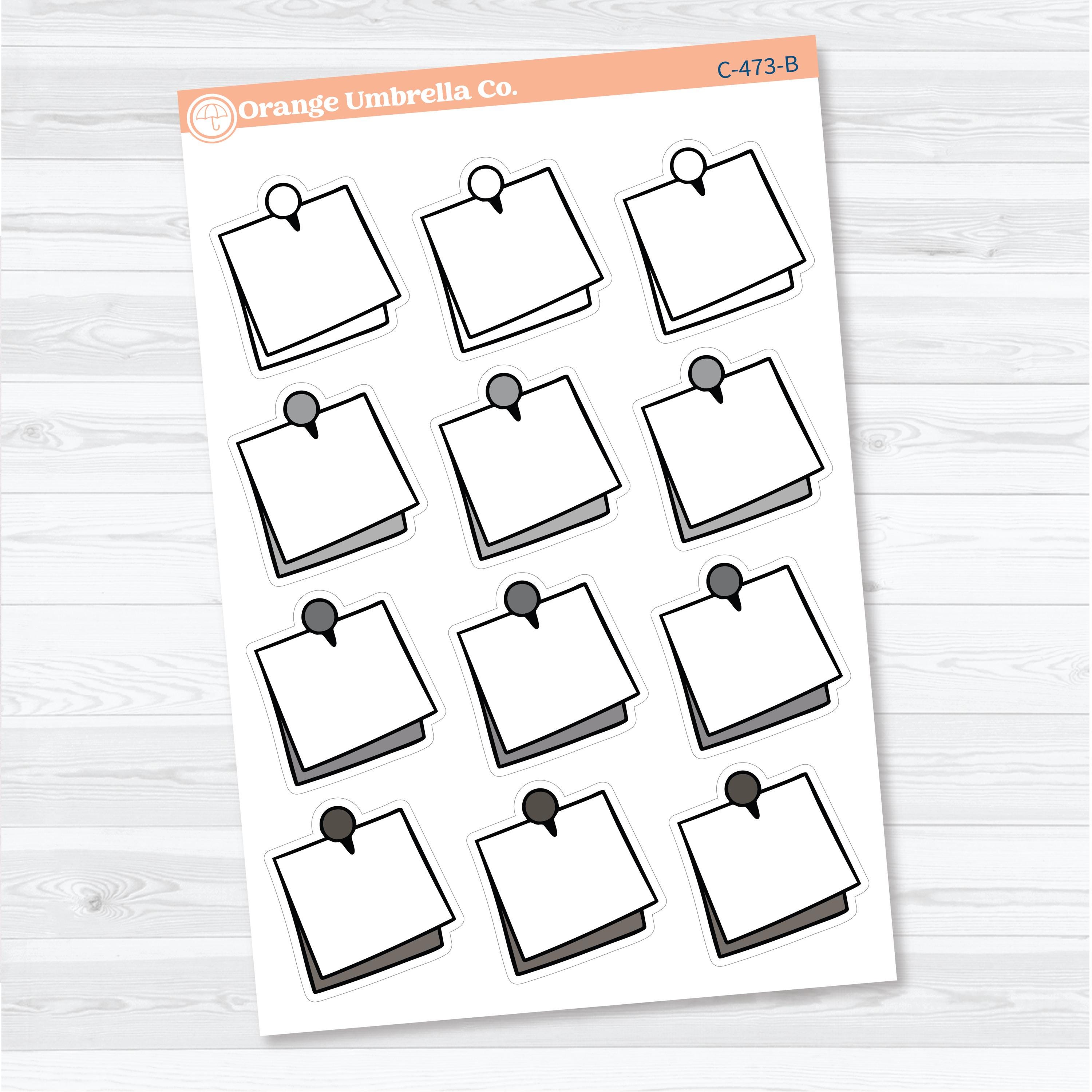 Large Push Pin Doodle Labels | Planner Stickers | C-473