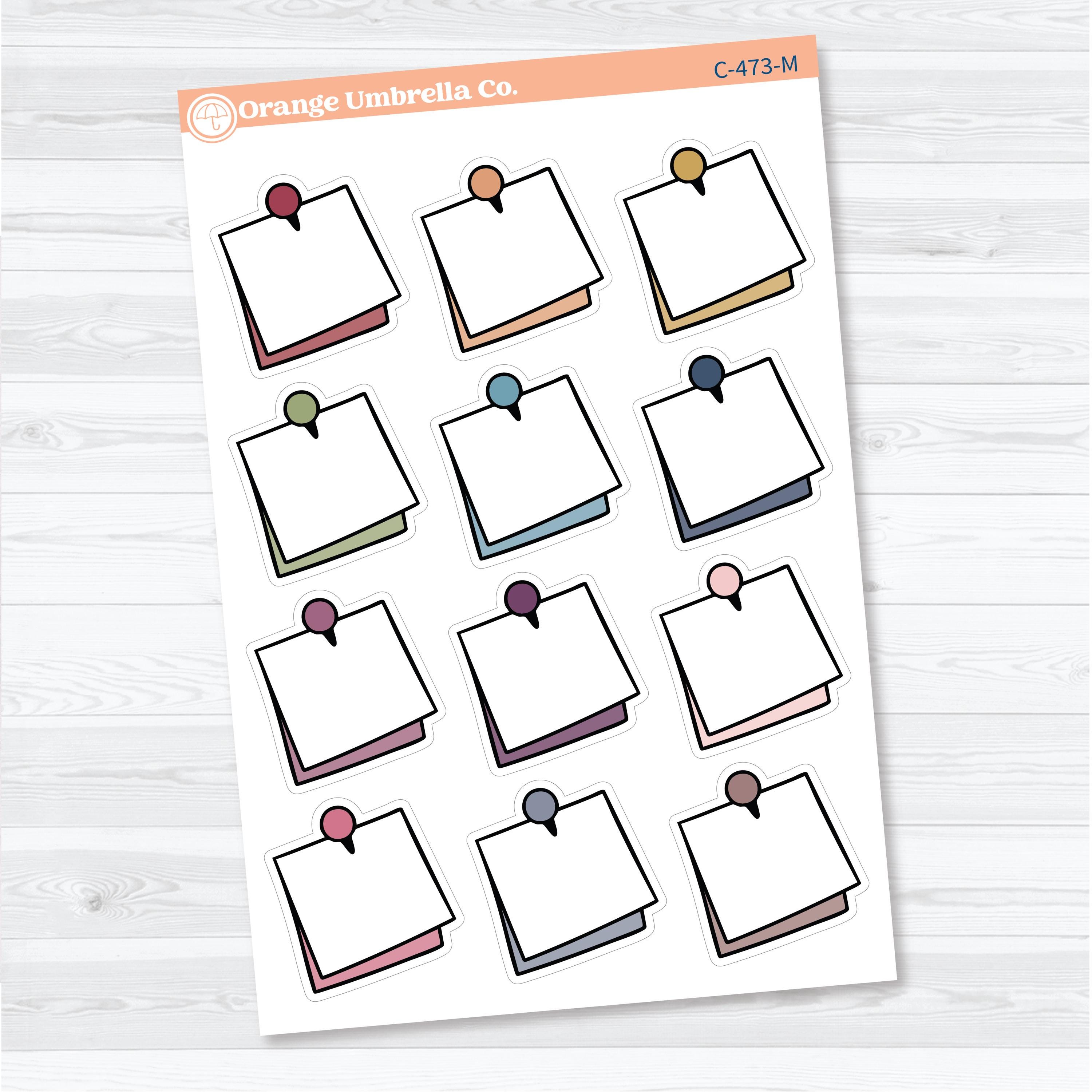 Large Push Pin Doodle Labels | Planner Stickers | C-473