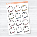 Large Push Pin Doodle Labels | Planner Stickers | C-473