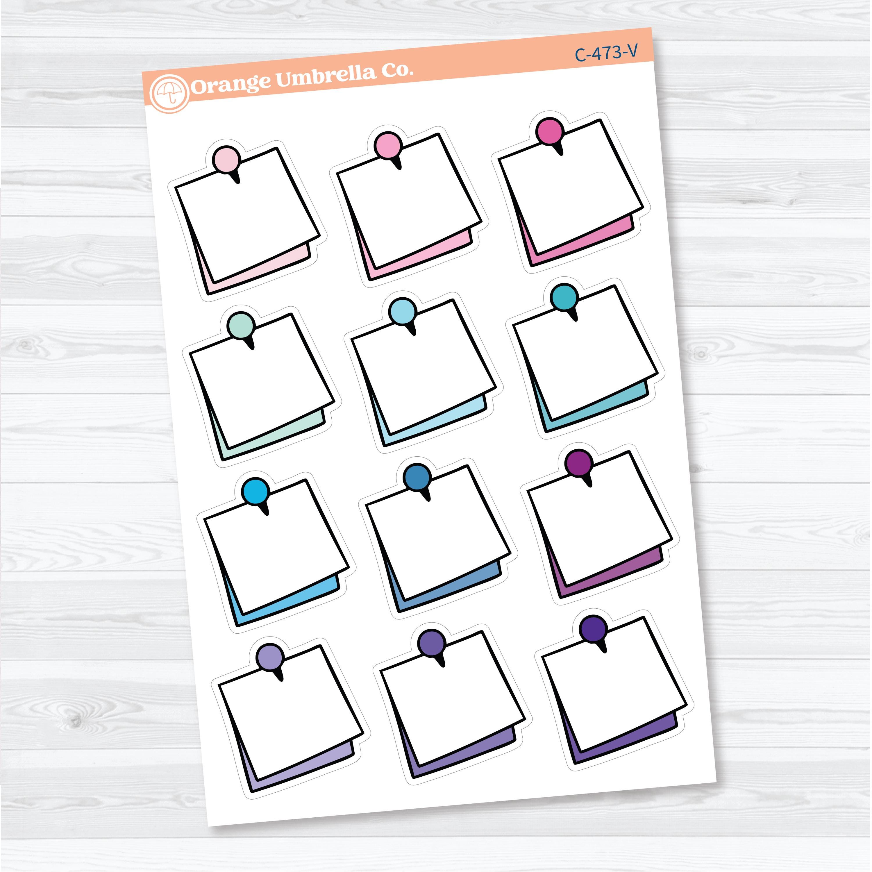 Large Push Pin Doodle Labels | Planner Stickers | C-473