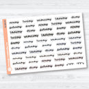 Hand Doodled Days of the Week Stickers | Layered Script Planner Stickers | B-406