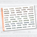 Hand Doodled Days of the Week Stickers | Layered Script Planner Stickers | B-406