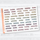 Hand Doodled Days of the Week Stickers | Clear Matte Planner Stickers | B-406-CM