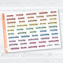 Hand Doodled Days of the Week Stickers | Clear Matte Planner Stickers | B-406-CM