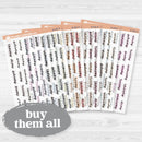 Hand Doodled Days of the Week Stickers | Clear Matte Planner Stickers | B-406-CM