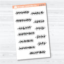 Hand Doodled Months of the Year Stickers | Layered Script Planner Stickers | B-407