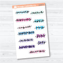 Hand Doodled Months of the Year Stickers | Layered Script Planner Stickers | B-407