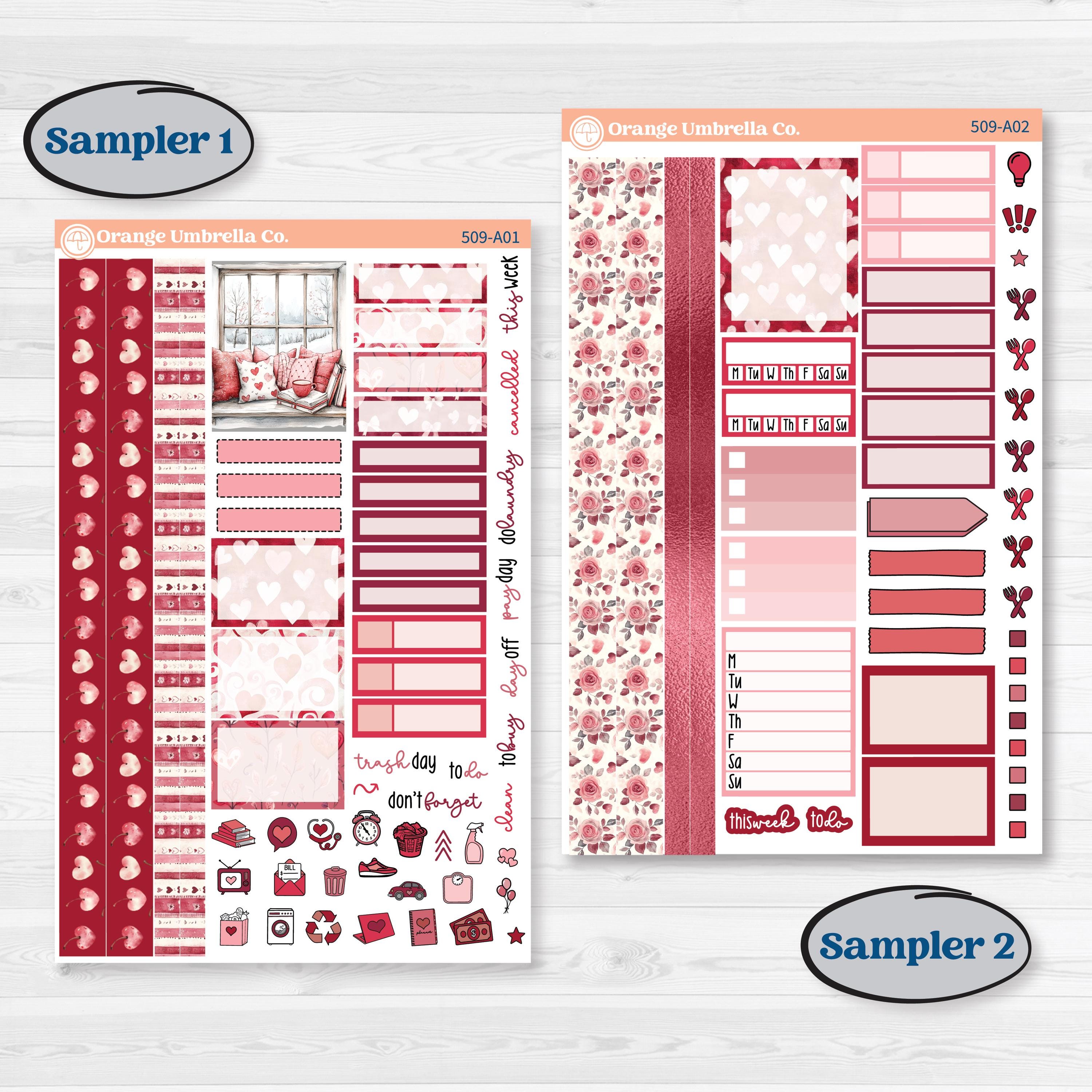 Valentine Book Kit | Weekly Sticker Kit for Vertical Planners like Erin Condren | Romance | KIT-509-A