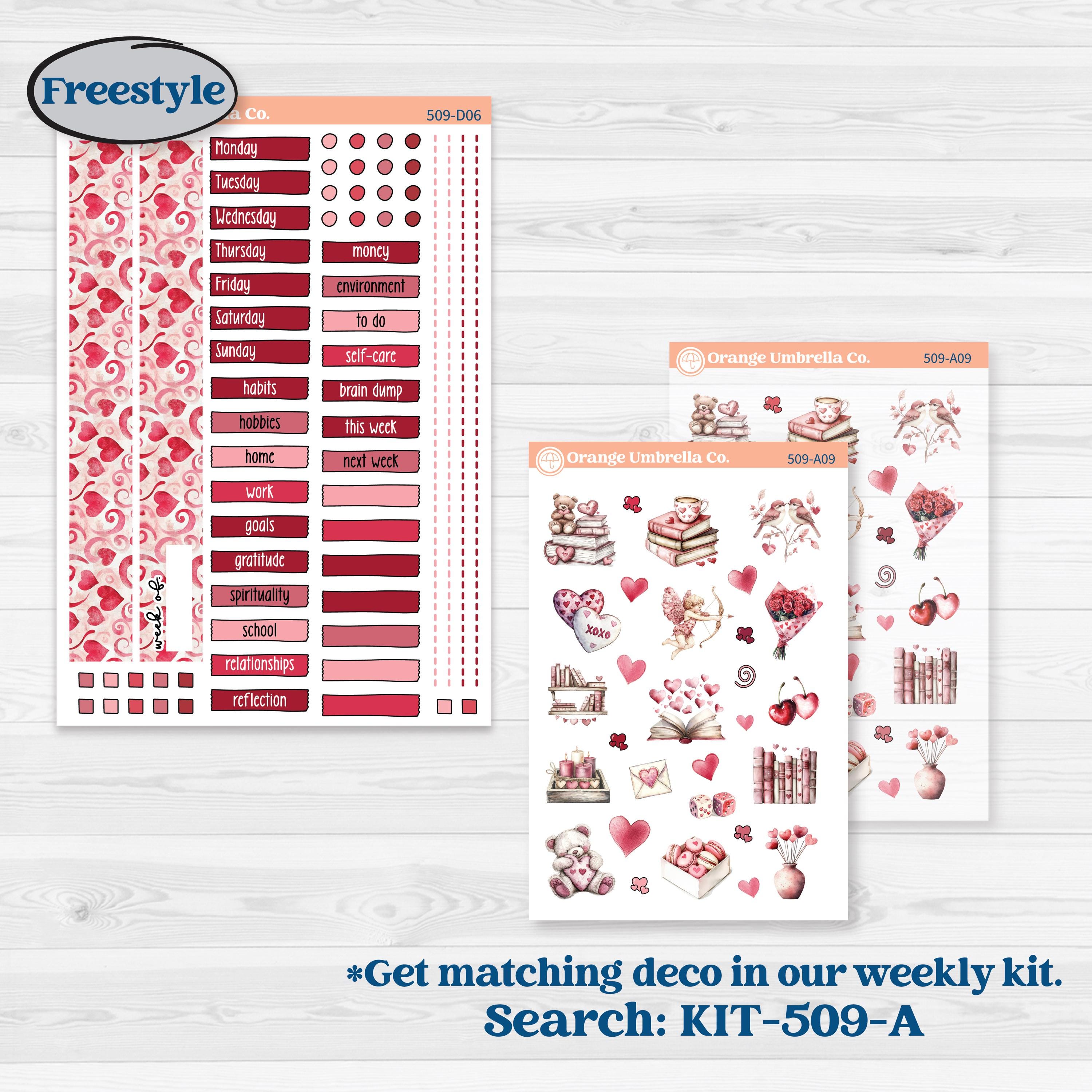 Valentine Book Kit | Journaling or Scrapbooking Kit | Creative Junk Journal Planner Stickers | Romance | KIT-509-D