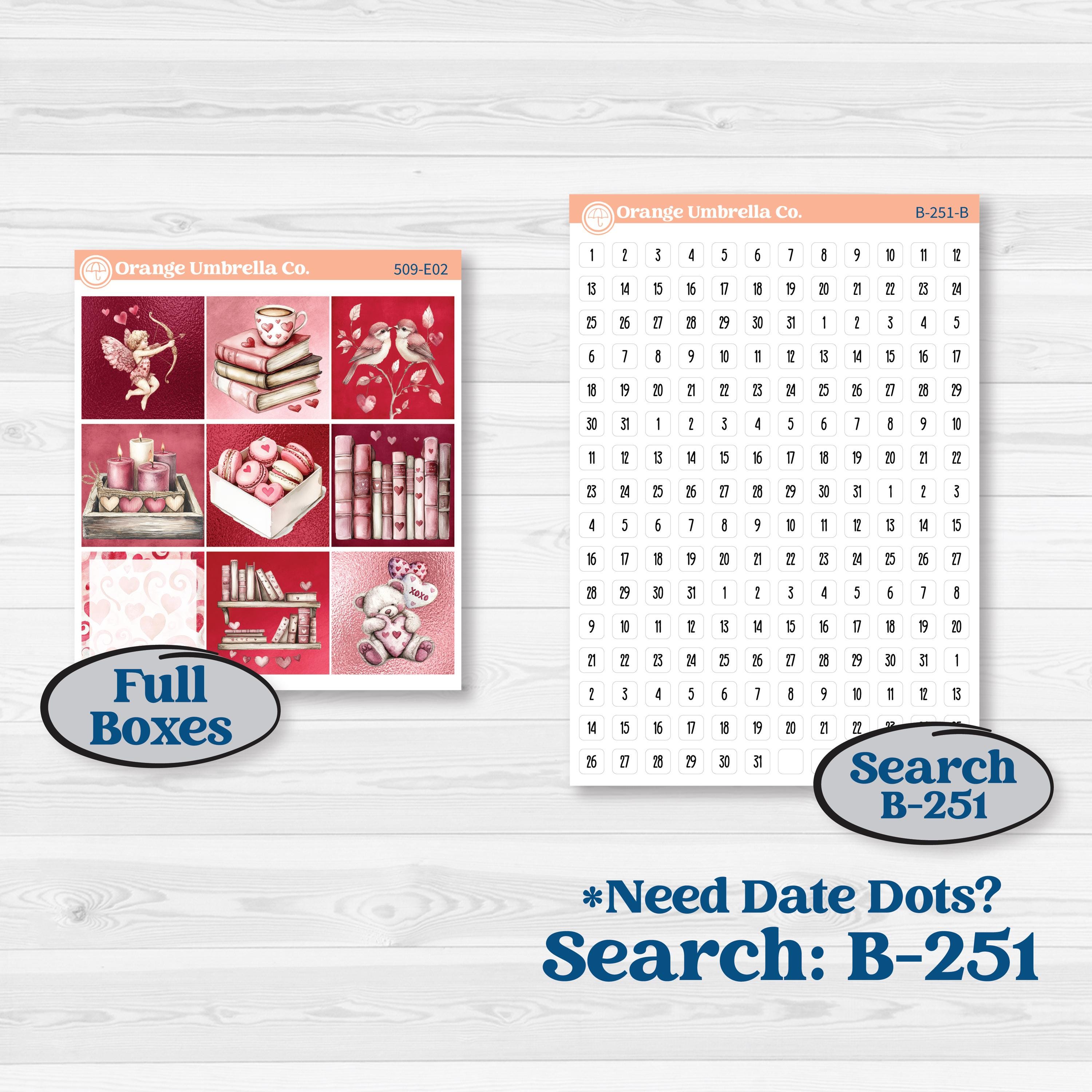 Valentine Book Kit | Hobonichi Cousin Weekly & Daily Planner Kit Stickers | Romance | KIT-509-E
