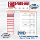 Valentine Book Kit | Plum Vertical Priorities 7x9 Planner Kit Stickers | Romance | KIT-509-H